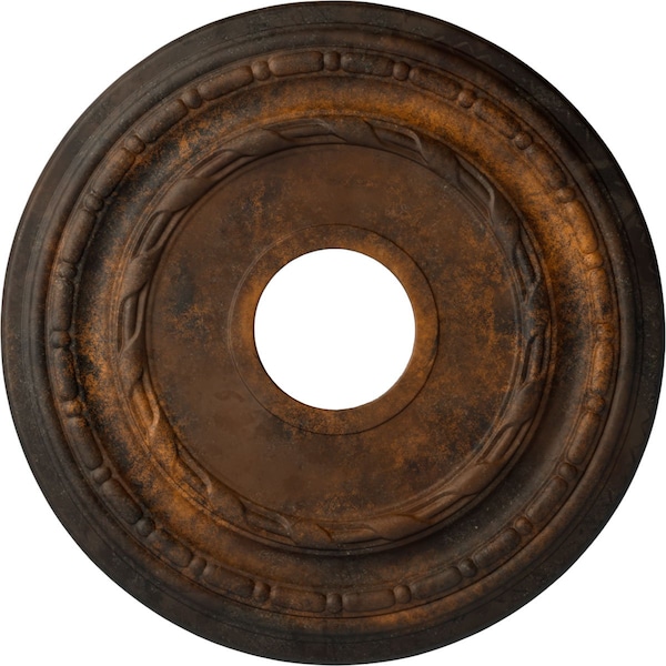 Ekena Millwork Dublin Ceiling Medallion (Fits Canopies up to 8 1/4"), Hand-Painted Rust, 15 3/8"OD x 3 5/8"ID x 1"P CM15DURUS - main
